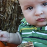 JD wasn't so sure about sitting against the hay but amused us anyway!