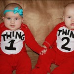 Thing 1 and Thing 2, minus the blue hair. They still look pretty dang cute!